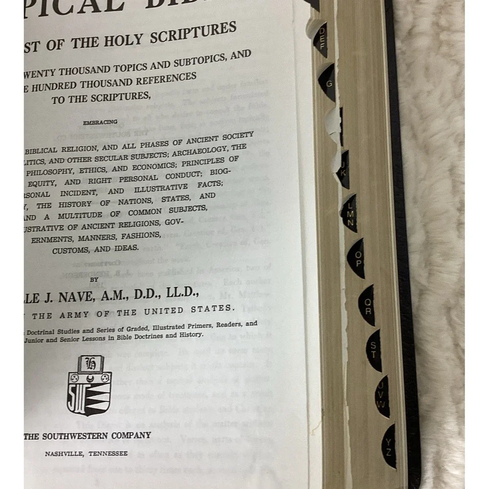 Naves Topical Bible 1962 Southwestern Genuine Bound‎ Leather Digest Holy Script